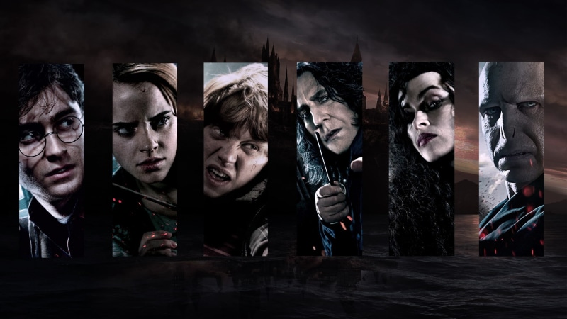 Harry Potter, Bellatrix Lestrange, movies, Severus Snape, Daniel Radcliffe, Emma Watson, Helena Bonham Carter, Harry Potter And The Deathly Hallows, 1080P