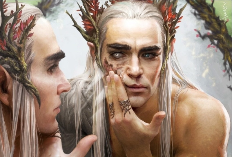 hair, beautiful woman, elf, young adult, art, holding, positive emotion, headshot, face, xi zhang, portrait, festival, adult, people, lotr, the hobbot