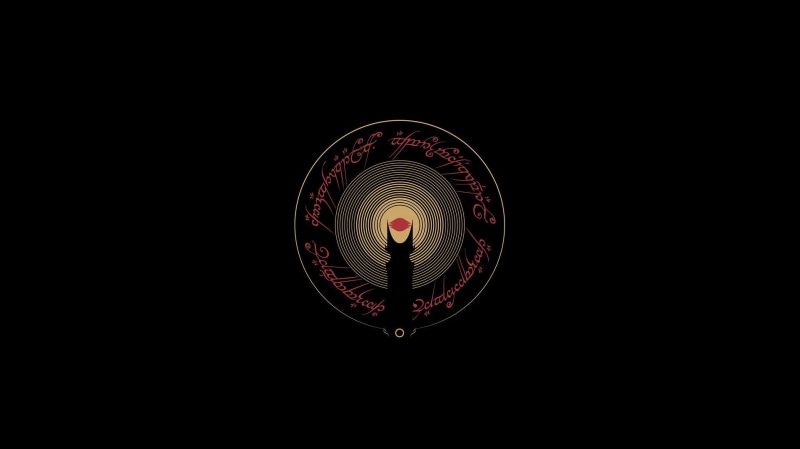 minimalism, red, no people, security, communication, close-up, black background, cut out, safety, illuminated, 1080P, copy space, indoors, The Lord of the Rings