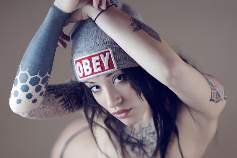 tattoo, portrait, face, model, 720P, women