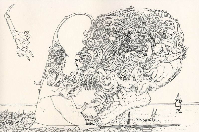 artwork, sky, psychedelic, illustration, sketch, drawing - art product, graphic design, no people, 720P, art and craft, architecture, human representation