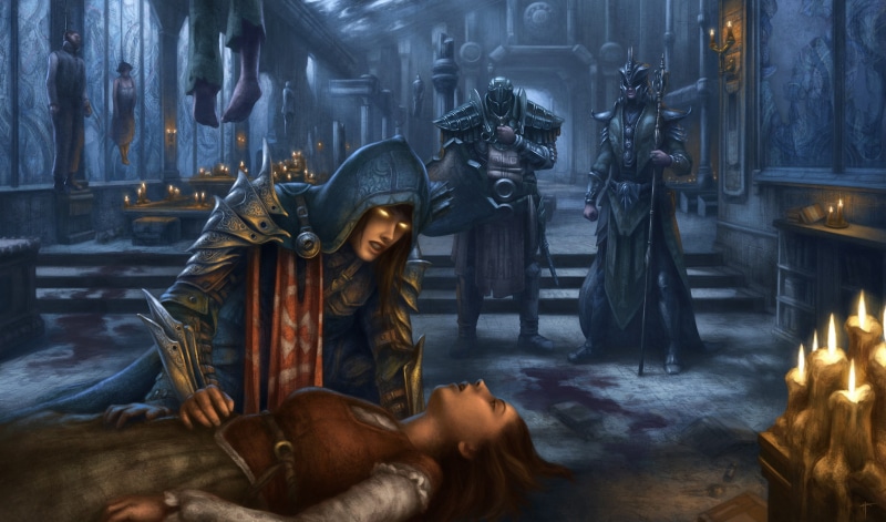 art, girl, candles, cathedral Ephemera, 2K, Diablo III, castle, corpses, death, Reaper of Souls