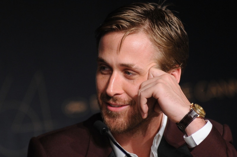 nightlife, time, music, facial hair, 1080P, beard, ring, Ryan Gosling, brown hair, listening, close-up, hairstyle, wristwatch, portrait, human face, one person