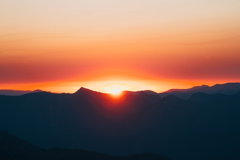 sunrise - Dawn, northwest, mountain, yellow, hill, backgrounds, mount doom, sunrise, tree, mountain Peak, rural Scene, washington, fog, dusk, orange, exploration