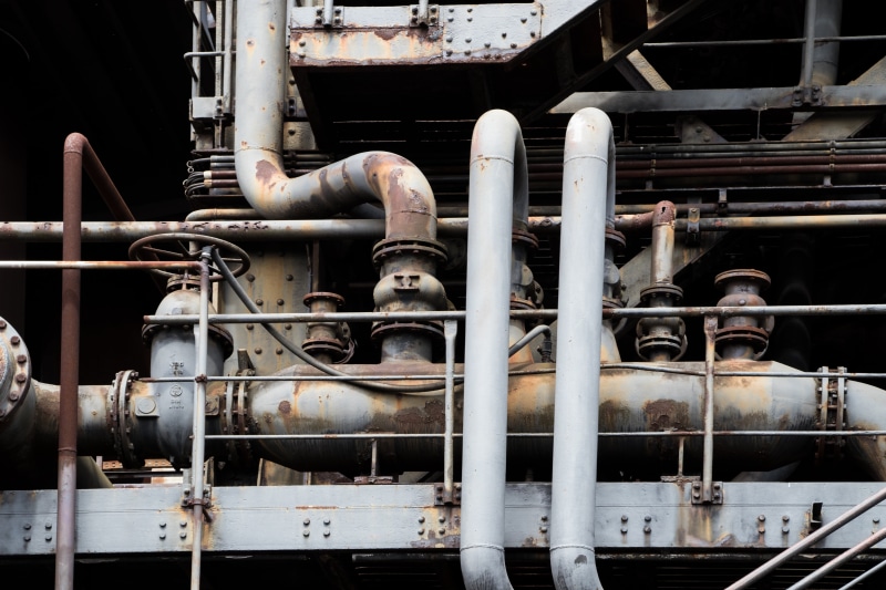 abandoned, stainless, metal, manufacturing equipment, pipe - tube, indoors, duisburg, blast furnace, train, architecture, old, factory building, north landscape park