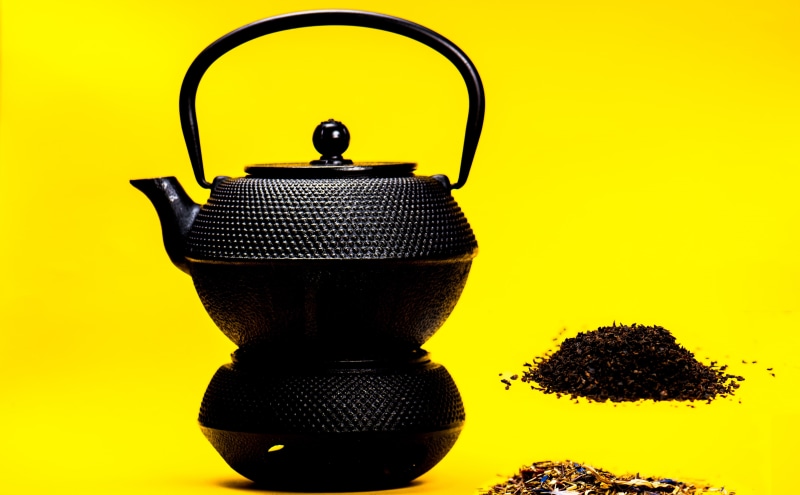 drink, tealeaves, indoors, still life, table, cut out, Traditional, Warm, metal, cast, indoor, Color, colored background, nature, Yellow, lighting equipment