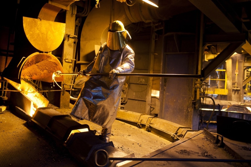 protection, skill, occupation, foundry, standing, indoors, real people, manufacturing equipment, industrial equipment, protective workwear, steel, metal industry