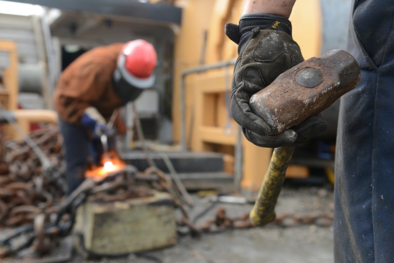 business, cutting, work tool, holds, metal, protection, labor, effort, occupation, 1080P, workshop, yellow, industry, helmet, men, workers, one person
