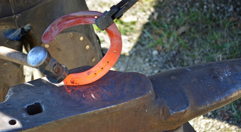 glowing, work, foundry, artisan, industry, melting, 5K, no people, heat - temperature, metal, old, holding, iron, horseshoe, blacksmith, working, day