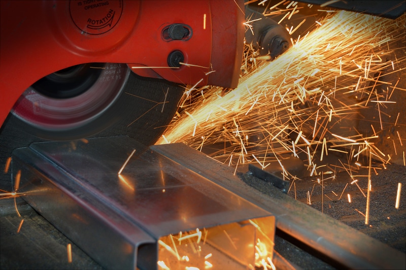 lathe, grinder, metal industry, alloy, working, motion, industry, 2K, gray, cutting, saw, red, technology, person, circular saw, metal, using, business