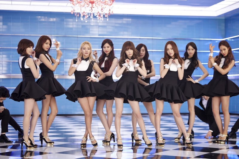 clothing, in a row, smiling, medium group of people, group, togetherness, K-pop, indoors, uniform, SNSD, performance, teenager, females, Girls Generation
