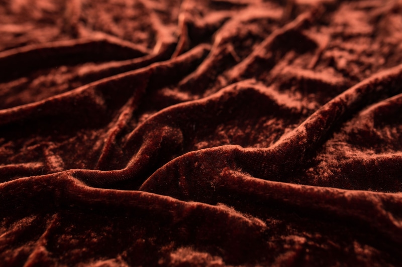 selective focus, close-up, textile industry, full frame, softness, luxury, pattern, bed, velvet, bedroom, creases, textured, brown, fabric, studio shot