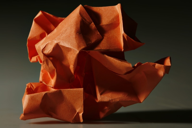 indoors, crease, obsolete, single, object, still life, dump, crumpled paper, sparse, paper, garbage, recycling, scrap, single object, focus on foreground