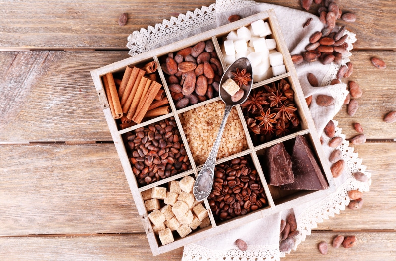 still life, variety, variation, 5K, ingredient, high angle view, wellbeing, sugar, grain, indoors, chinese herbal medicine, spice, food, brown, food and drink