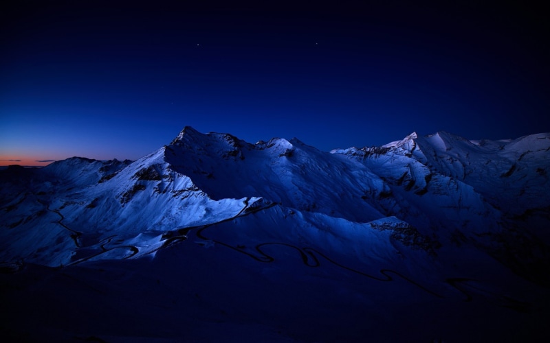 fault, nature, snow, block, hd, night, mountain, 1080P