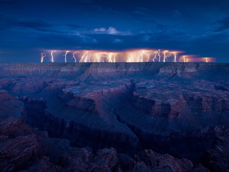 solid, beauty in nature, geology, scenics, non-urban scene, lightning, uSA, water, rock - Object, physical geography, fuel and Power Generation, rock formation