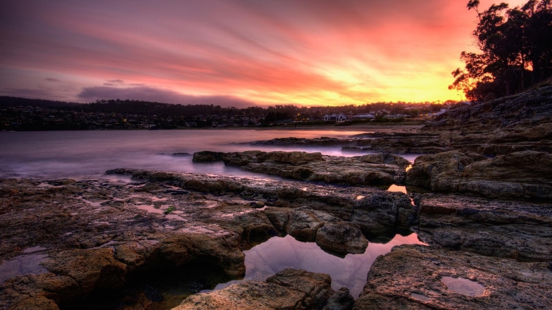 block, rocks, river, 3d and abstract, mountain, sunset, near, slippery, photo, 1080P, wet, fault, houses