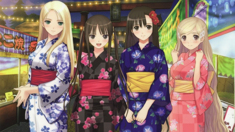 fault, wingfield, saeki, anime, hayama, rika, taka, blondes, reiko, 1080P, kimono, sugiyama, date, girls, meganekko, brunettes, mio, festival, tony