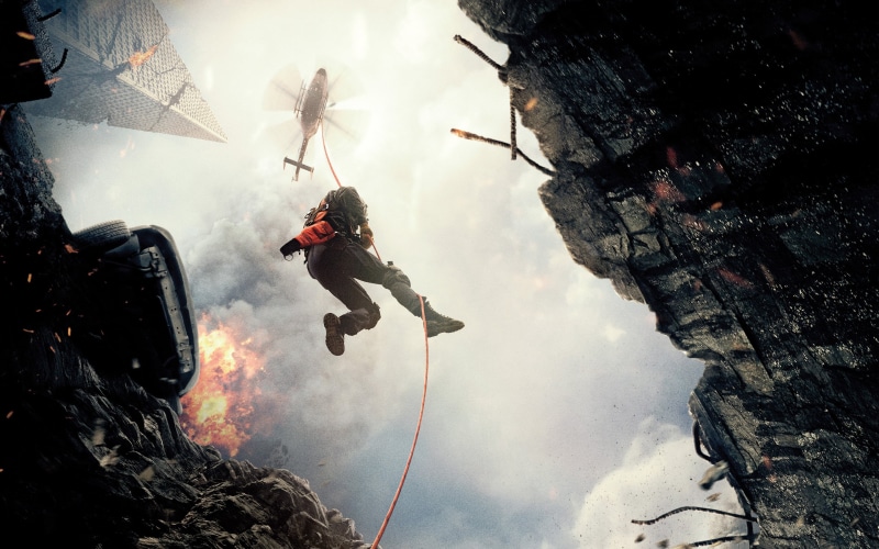 danger, day, strength, low angle view, holding, people, lifestyles, digital, activity, nature, helicopter, rock - Object, hanging, mountain, smoke, pilot