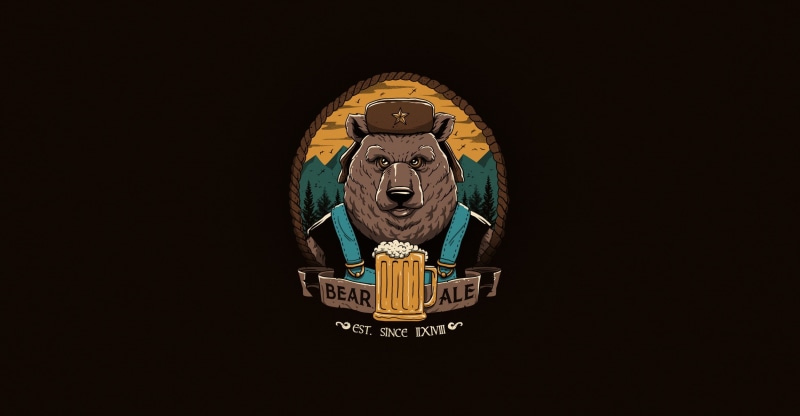 Bear, 1080P, Beer, Vincenttrinidad, Minimalism, by Vincenttrinidad, Art, Perfect gift for Father’s Day!, Papa Bear’s beer and bear ale!, Bear ale!, Figure