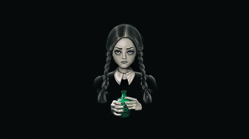 The Addams Family, Figure, Vincent Trinidad, Wednesday Addams, Minimalism, Addams, It’s Wednesday Addams, by Vincenttrinidad, 1080P, Art, by Vincent Trinidad