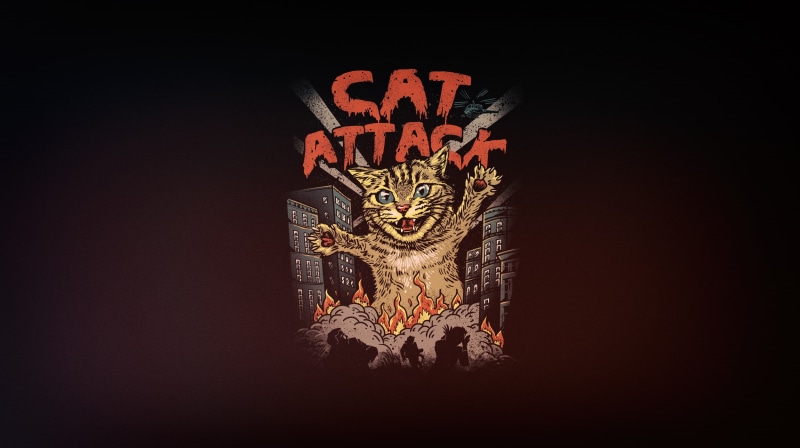 Cat Attack, Cat, by Vincenttrinidad, by Vincent Trinidad, Attack, 1080P, Art, Cat Rampage! Wrecking Havoc in the City!, Minimalism, Vincenttrinidad, Vincent