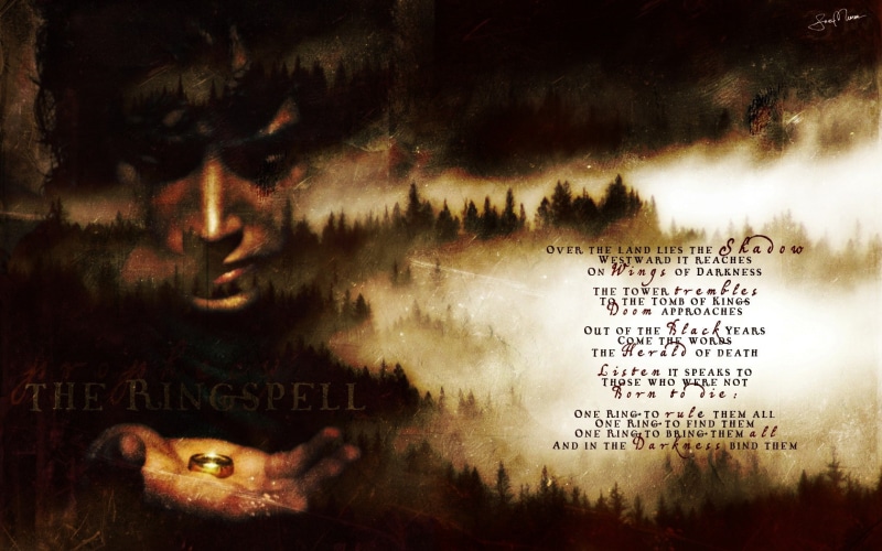 grunge, trees, 720P, rings, text, baggins, poetry, lord, artwork, frodo