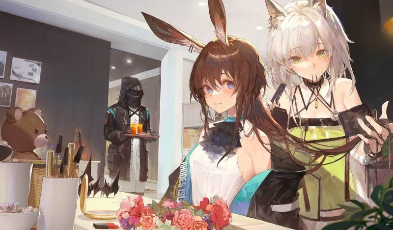 anime, 1080P, Arknights, Kaltsit (Arknights), anime girls, Doctor(Arknights), Kuroduki, Amiya (Arknights)