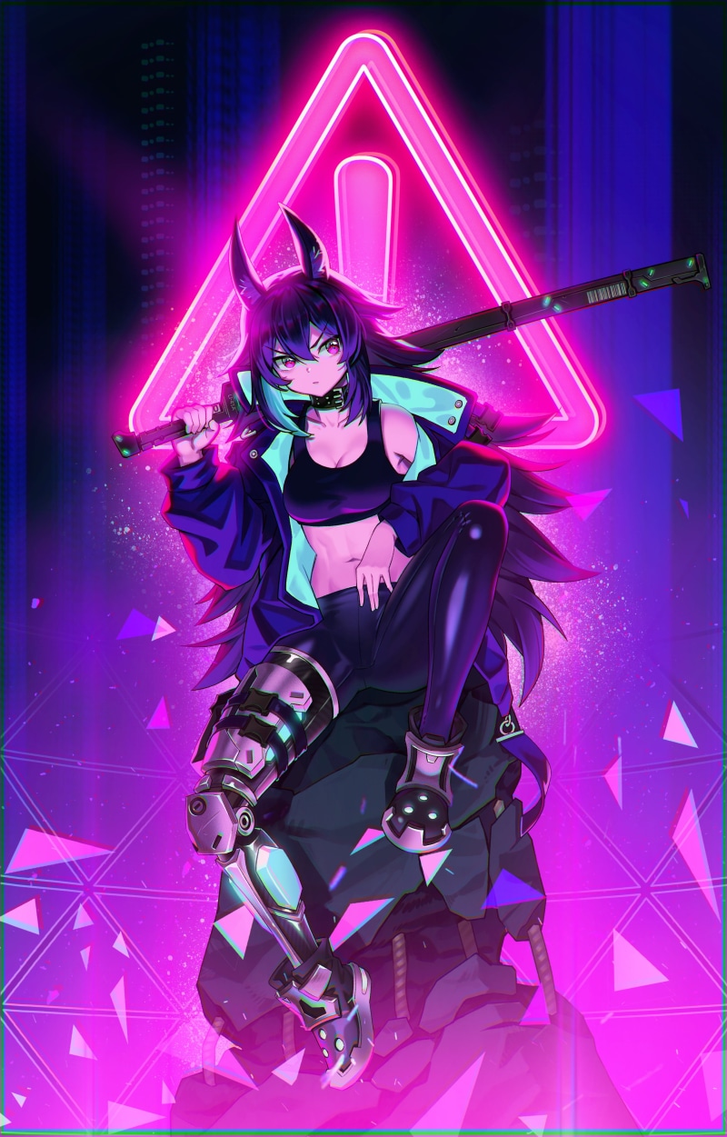 Amiya (Arknights), Lim Jaejin, cyberpunk, prosthetics, Arknights, 4K