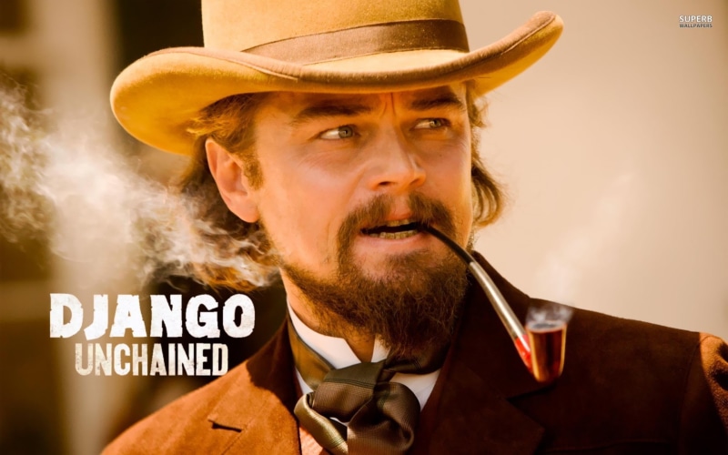 hat, movies, calvin, django, face, candie, leonardo, quentin, men, western, males, actors, smoke, unchained, 1080P, tarantino, dicaprio