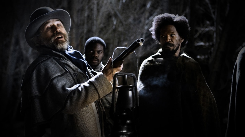 group of people, men, portrait, western, adult, 1080P, King Schultz, males, night, Christoph Waltz, people, unchained, clothing, indoors, communication