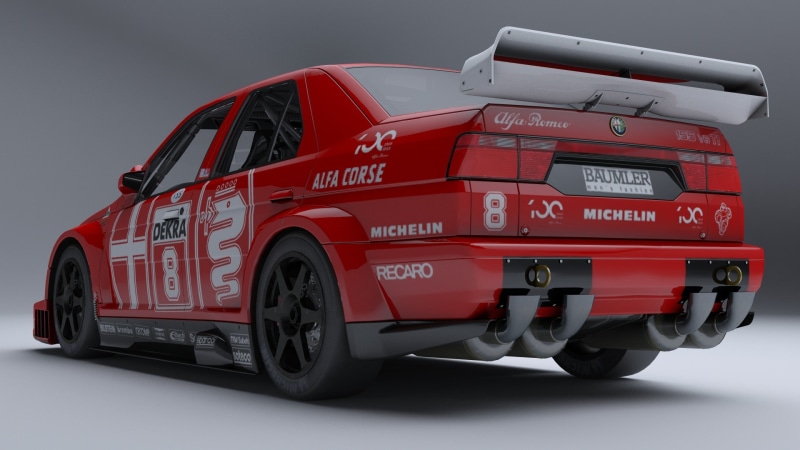 business, gray background, gray, indoors, protection, sign, dtm championship, record breaker, red, mode of transportation, alfa romeo 155 dtm, truck, side view