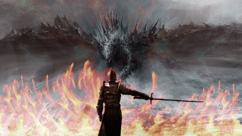 communication, dragon, scene, movie, digital composite, silhouette, smoke - physical structure, Monster (anime), motion, three quarter length, real people