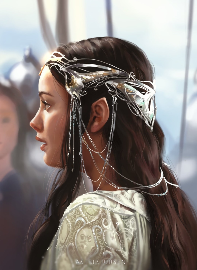 portrait display, 720P, Liv Tyler, elf ears, Astri Lohne, Gondor, The Lord of the Rings, Arwen, drawing, fictional character, elves, artwork, digital art