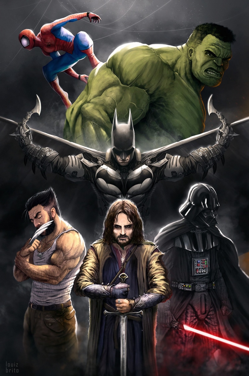 Hulk, The Lord of the Rings, Star Wars, Aragorn, 1080P, Marvel Comics, Spider-Man, X-Men, Wolverine, DC Comics, Darth Vader, Batman