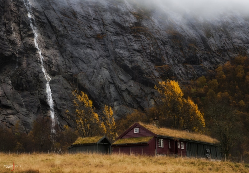 no People, green Color, brown, autumn, village, building, architecture And Buildings, forest, tranquility, tree, mountain, 4K, nature, Stavanger, color Image