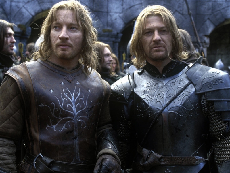 people, art, actors, Celebrity, lord, brothers, hd, The Lord of the Rings, osgiliath, rings, two, bean, boromir, sean, towers, faramir, 1080P