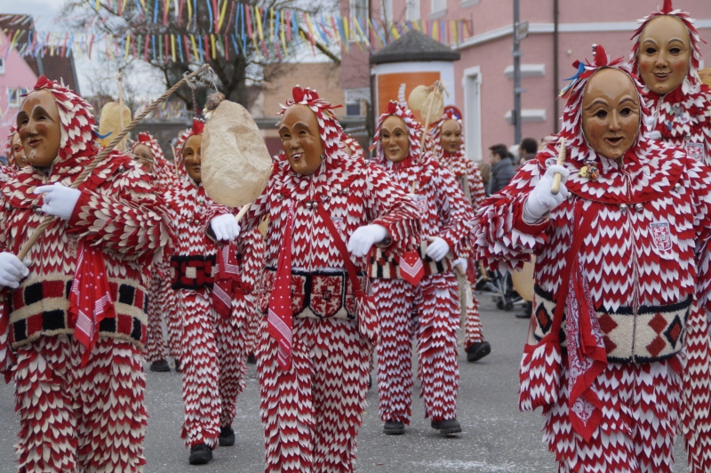 portrait, figure, festival, christmas, baden württemberg, representation, carnival, red, tradition, person, outdoors, fools guild, swabian alemannic, haes