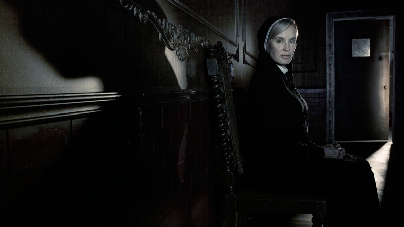 American horror story, 1080P, mental hospital, nun, chair, Season 2, sister Jude Martin, the door, serial, asylum, the series, hospital, Jessica Lange