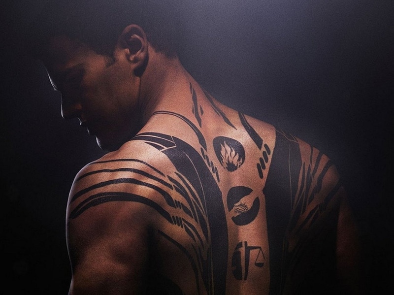 side view, standing, men, human limb, young men, fashion, muscular build, shirtless, studio shot, tattoo, real people, tank top, Divergent, lifestyles