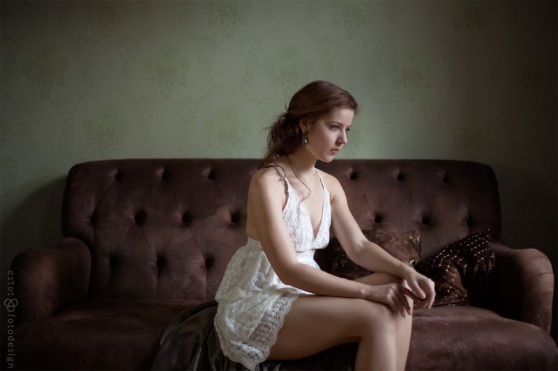 Trid Estet, model, women, 720P, sitting, 500px, couch