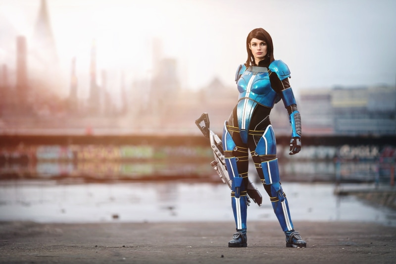 cosplay, adult, beautiful woman, day, 500px, young women, women, architecture, Mass Effect, beauty, model, focus on foreground, brown hair, portrait, one person