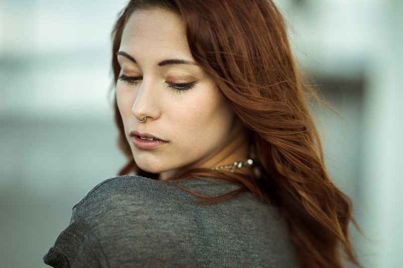 portrait, women, redhead, nose rings, 1080P, model, face, Victoria Ryzhevolosaya