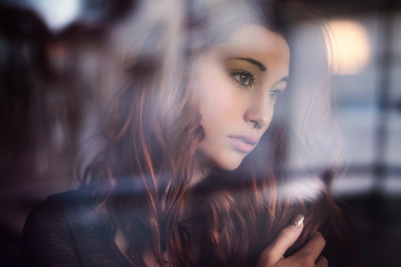 looking, contemplation, adult, hair, 1080P, nose rings, face, hairstyle, Victoria Ryzhevolosaya, outdoors, one person, women, fashion, young adult, headshot