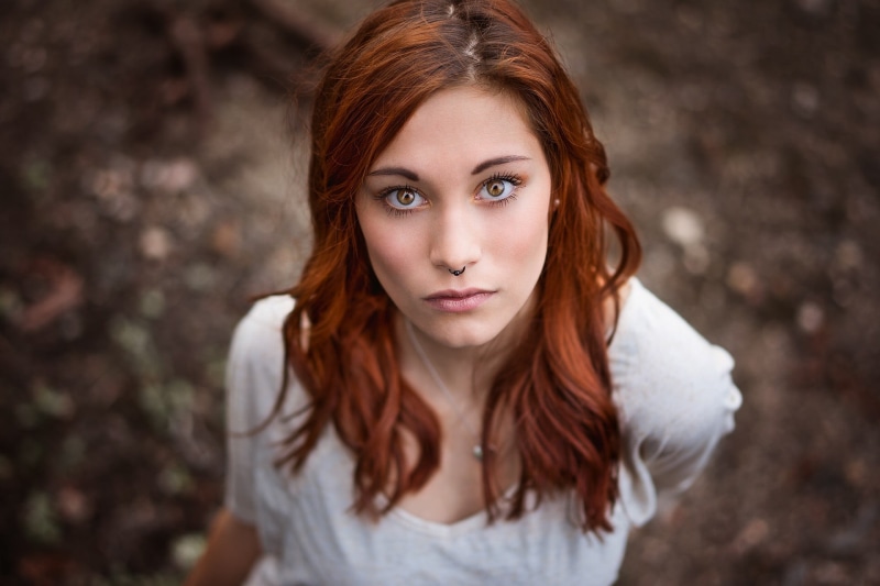 looking at camera, teenager, young adult, Victoria Ryzhevolosaya, hair, focus on foreground, beautiful woman, contemplation, beauty, face, casual clothing