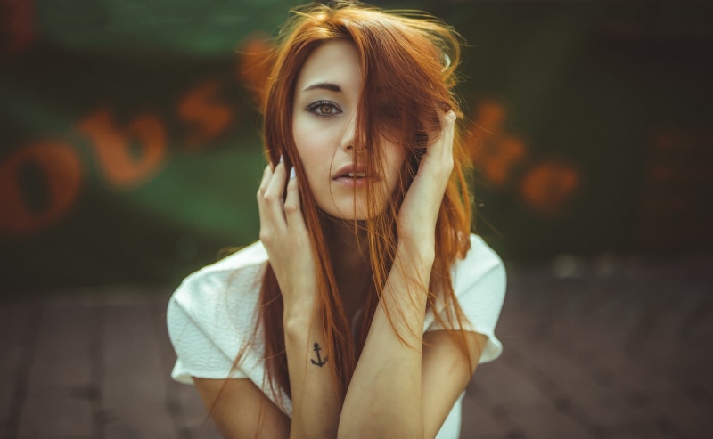beautiful woman, contemplation, real people, blond hair, one person, beauty, adult, face, hair, Victoria Ryzhevolosaya, tattoo, nose rings, front view