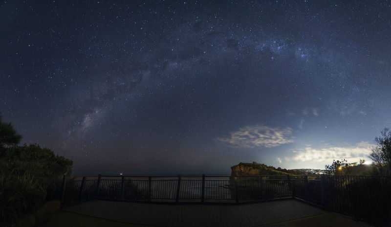 landscape, star, 4K, water, space and astronomy, sky, galaxy, built structure, space, scenics - nature, astronomy, star - space, tranquility, architecture