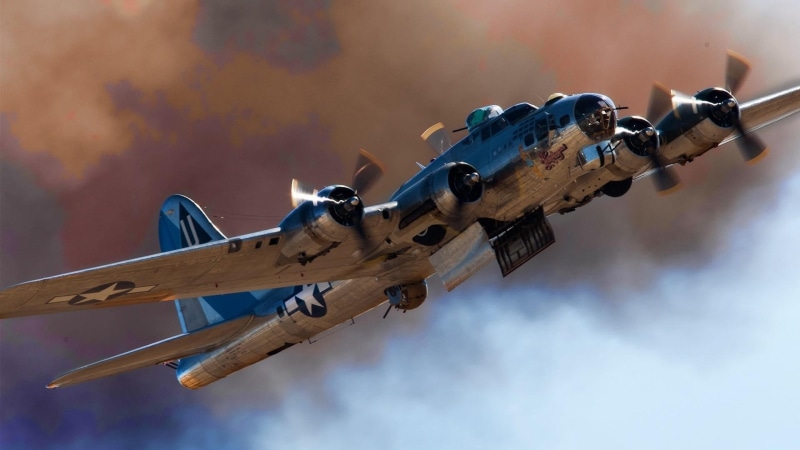 vintage, flying, plane, bomber, bomb doors, fortress, beautiful, aircraft planes, clouds, b, 1080P