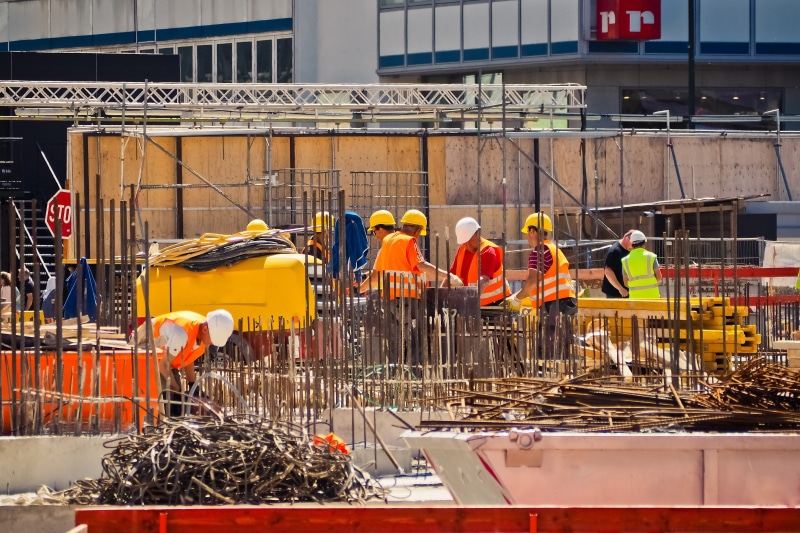 industry, safety, new building, construction, building construction, development, men, building exterior, vest, workers, shell, helm, construction industry