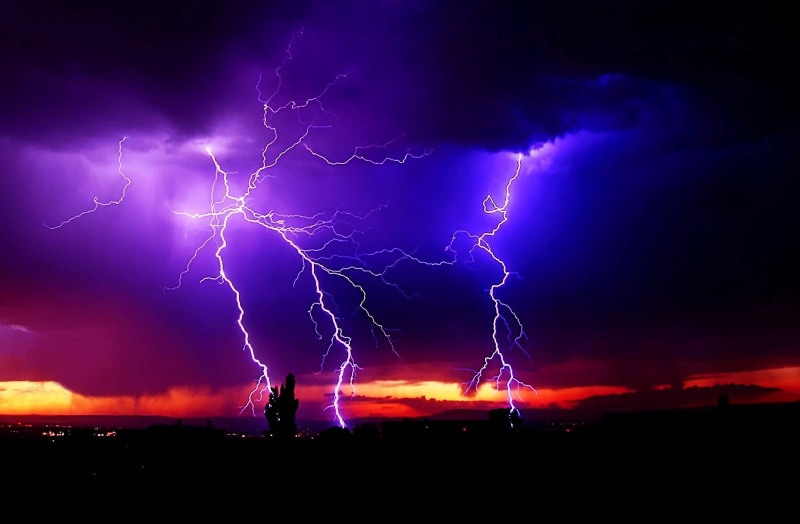 sign, night, lightning, warning sign, dramatic sky, clouds, nature, forked lightning, thunderstorm, communication, power, beauty in nature, sky, electricity